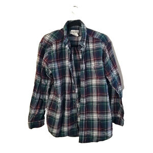 Vintage Sedgefield Green Plaid Long Sleeve Button Down Shirt Men's Size Large